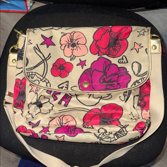 Coach Kyra Poppy/Daisy Graffiti Messenger Crossbody - Picture 1 of 6